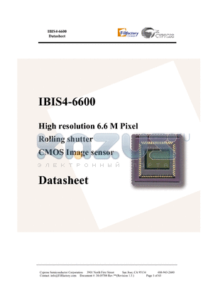 IBIS4-6600-C-1 datasheet - High resolution 6.6 M Pixel Rolling shutter CMOS Image sensor