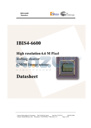 IBIS4-6600-M-1 datasheet - High resolution 6.6 M Pixel Rolling shutter CMOS Image sensor