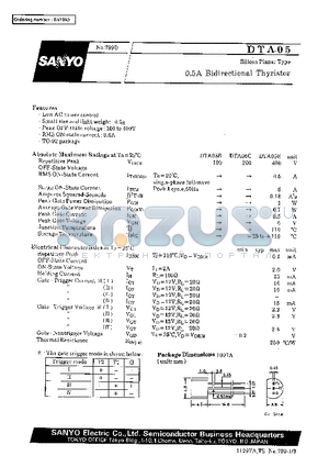 DTA05E datasheet - 0.5A Bidirectional Thyristor