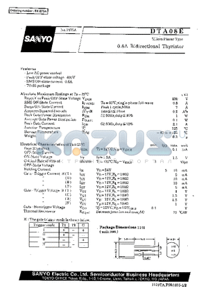 DTA08E datasheet - 0.8A Bidirectional Thyristor