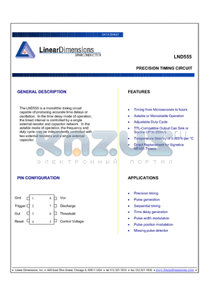 LND555 datasheet - PRECISION TIMING CIRCUIT