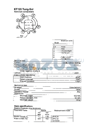 KT120 datasheet - Terminal connections