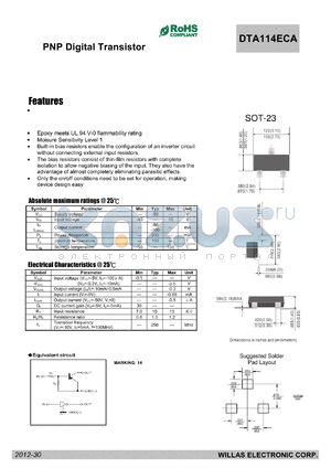 DTA114ECA datasheet - PNP Digital Transistor