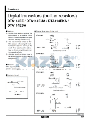 DTA114EE datasheet - Digital transistors (built-in resistors)