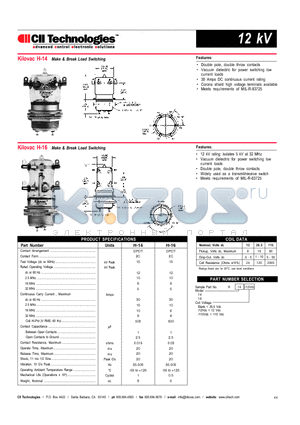 H14 datasheet - Make & Break Load Switching