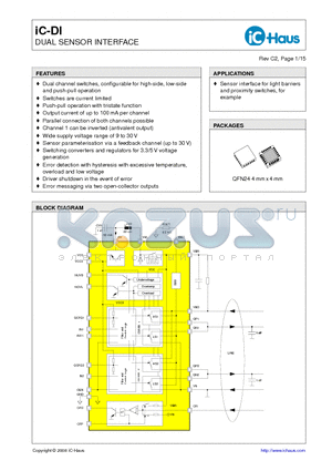 IC-DI datasheet - DUAL SENSOR INTERFACE