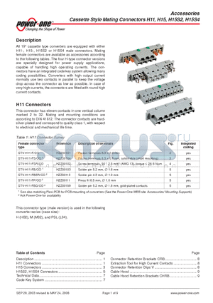 H15 datasheet - Cassette Style Mating Connectors