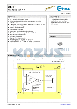 IC-DPSOT23-6L datasheet - HIGHSIDE SWITCH