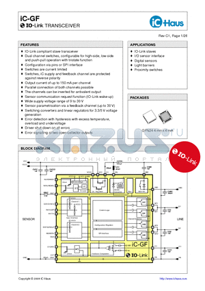 IC-GFQFN24 datasheet - TRANSCEIVER