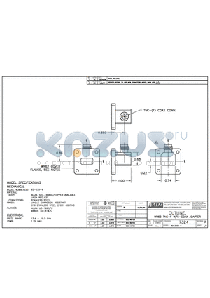 62-255X-6 datasheet - OUTLINE, WR62 TNC-F W/G-COAX ADAPTER