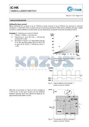 IC-HK datasheet - 155MHz LASER SWITCH