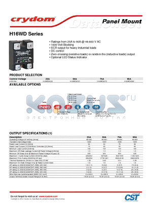 H16WD6025GH-10 datasheet - H16WD Series