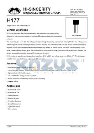 H177 datasheet - Wide range of supply voltage: 3.5V to 28V.