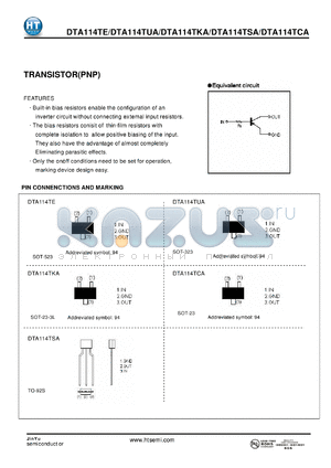 DTA114TSA datasheet - TRANSISTOR(PNP)