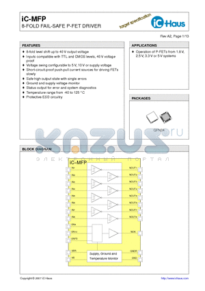 IC-MFP datasheet - 8-FOLD FAIL-SAFE P-FET DRIVER