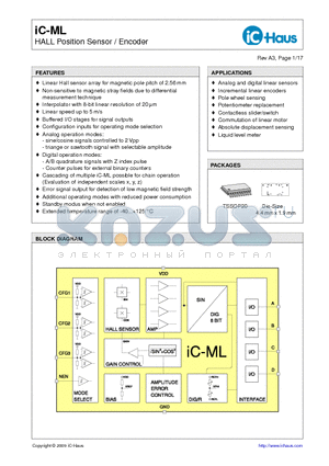 IC-MLEVALML1D datasheet - HALL Position Sensor / Encoder