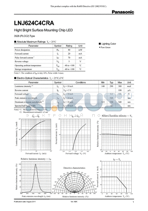 LNJ624C4CRA datasheet - Hight Bright Surface Mounting Chip LED