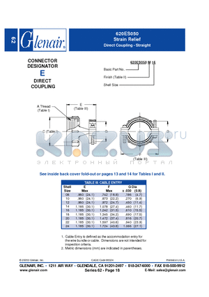 620ES050M16 datasheet - Strain Relief