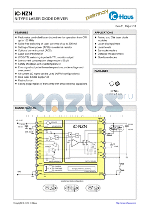 IC-NZNQFN24 datasheet - N-TYPE LASER DIODE DRIVER