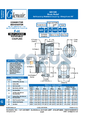 620FA048 datasheet - Strain Relief