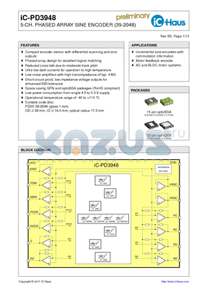 IC-PD3948_11 datasheet - 5-CH. PHASED ARRAY SINE ENCODER (39-2048)