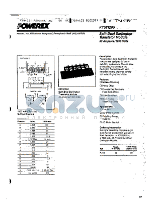 KT521205 datasheet - Split-Dual Darlington Transistor Module (50 Amperes/1200 Volts)