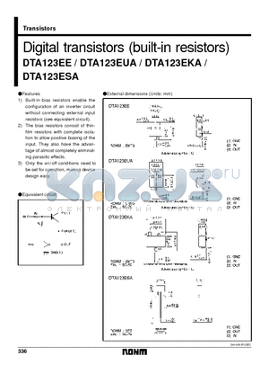 DTA123EE datasheet - Digital transistors (built-in resistors)