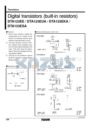 DTA123EKA datasheet - Digital transistors (built-in resistors)