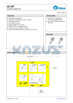 IC-VP datasheet - PHOTO SWITCH