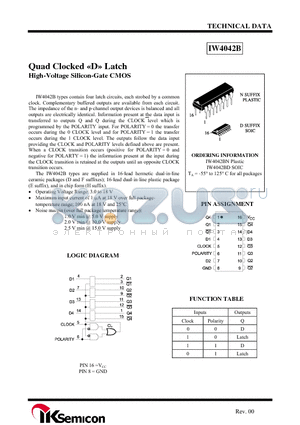 IW4042B datasheet - Quad Clocked ^^Latch High-Voltage Silicon-Gate CMOS