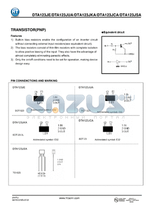 DTA123JCA datasheet - TRANSISTOR(PNP)