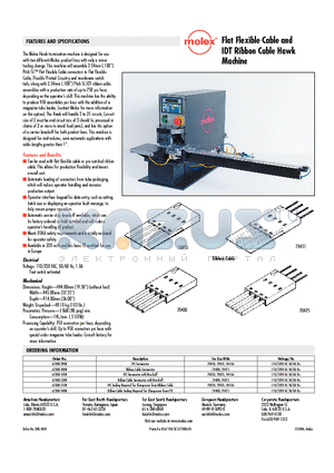 62300-5000 datasheet - Flat Flexible Cable and IDT Ribbon Cable Hawk Machine