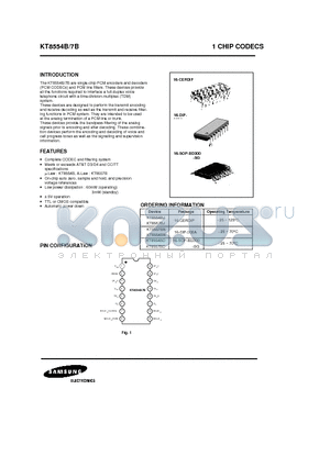 KT8554B datasheet - 1 CHIP CODECS