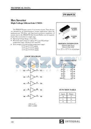 IW4069UBN datasheet - Hex Inverter