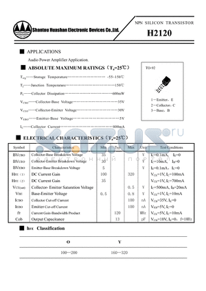 H2120 datasheet - NPN SILICON TRANSISTOR