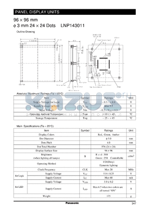 LNP143011 datasheet - PANEL DISPLAY UNITS