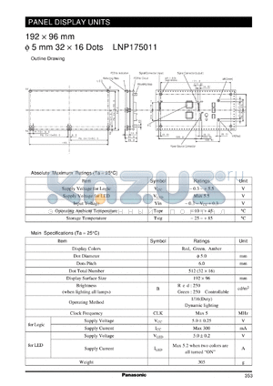 LNP175011 datasheet - PANEL DISPLAY UNITS