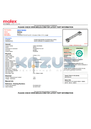 92315-0453 datasheet - Picoflex^ PF-50 IDT-to-IDT, 4 Circuits