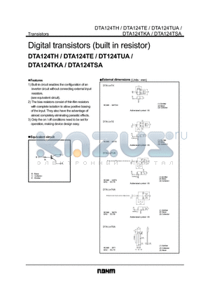 DTA124TSA datasheet - Digital transistors (built in resistor)