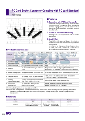 IC1BB-40RD-1.27SHA datasheet - PC Card Socket Connector Complies with PC card Standard