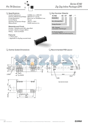 IC182-4007-MF datasheet - Zig-Zag Inline Package (ZIP)