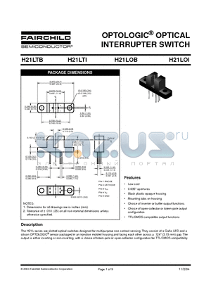 H21LOI datasheet - OPTOLOGIC OPTICAL INTERRUPTER SWITCH