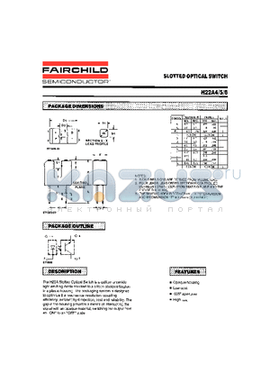 H22A4 datasheet - SLOTTED OPTICAL SWITCH