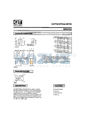 H22A6 datasheet - SLOTTED OPTICAL SWITCH