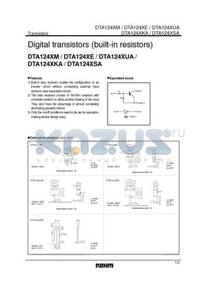 DTA124XSA datasheet - Digital transistors (built-in resistors)