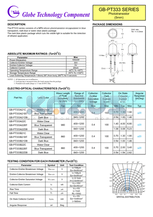 GB-PT333A22DB datasheet - Phototransistor