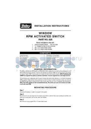 628 datasheet - RPM ACTIVATED SWITCH