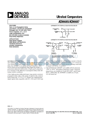 AD96685BP datasheet - Ultrafast Comparators