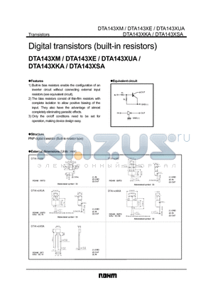 DTA143XM datasheet - Digital transistors (built-in resistors)