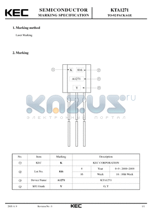 KTA1271_05 datasheet - TO-92 PACKAGE